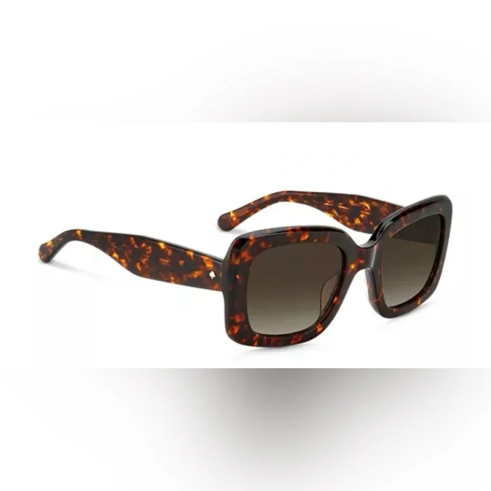 kate spade Bellamy S0086 Tortoiseshell Square Sunglasses Brown/Black Pattern NIC